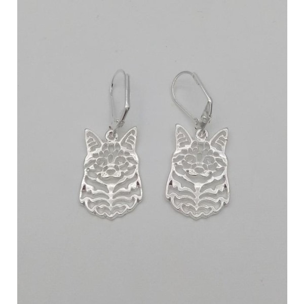 Earrings - Maine Coon - Cat Silver