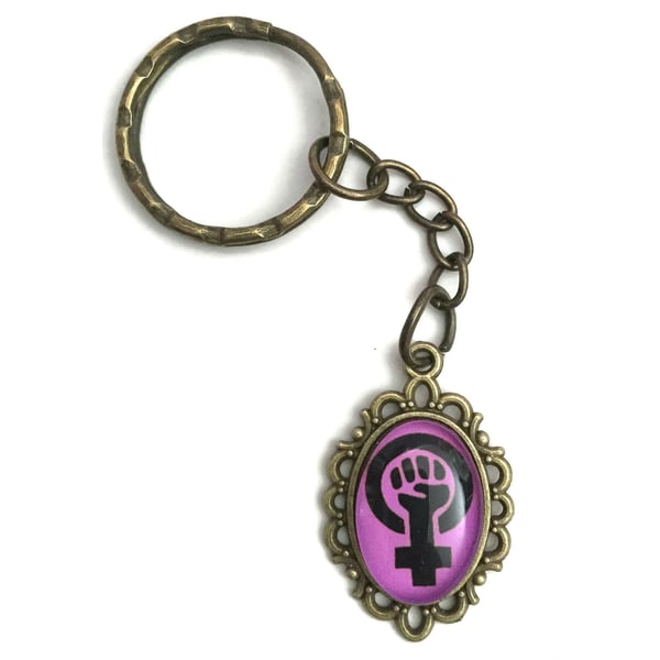 Nyckelring Feminist Venus Kvinnosymbol Feminism - Lila/Svart Purple