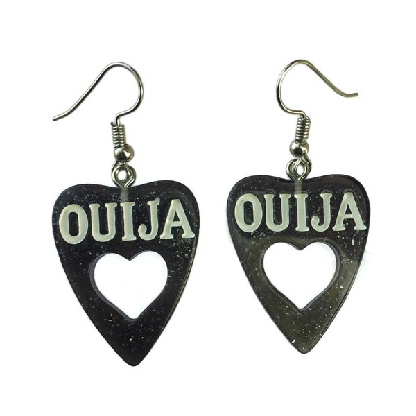 Earrings - Ouija - Heart - Black Black