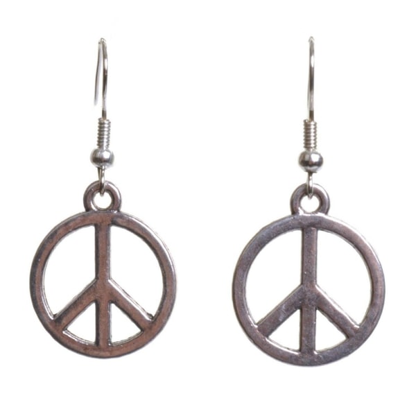 Korvakorut Peace Rauhan symboli Peace Ruostumattomasta teräksestä valmistetut koukut Silver