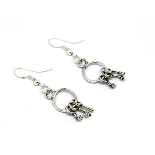 Earrings - Keys Silver