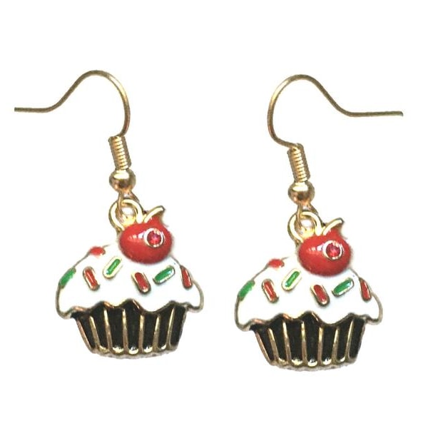 Earrings - Cupcakes - Enamel Multicolor