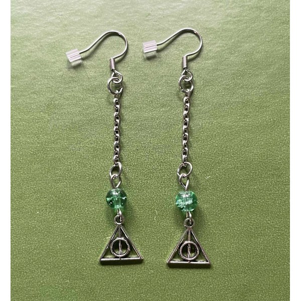 Örhängen Slytherin Deathly Hallows Hogwarts Harry Potter Grön