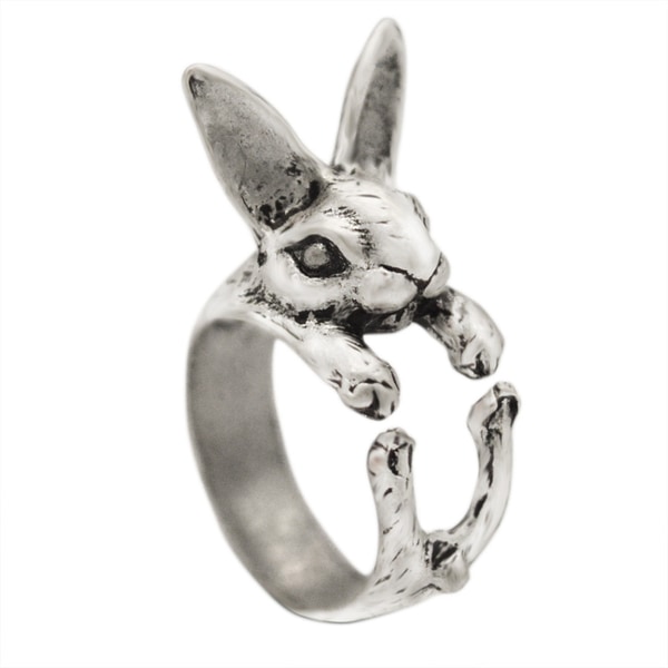 Ring Rabbit Hare Animal Lover Rabbit Silver