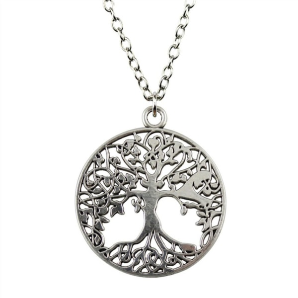 Halsband Livets Träd Halsband Tree Of Life Symbol Lång Kedja Silver
