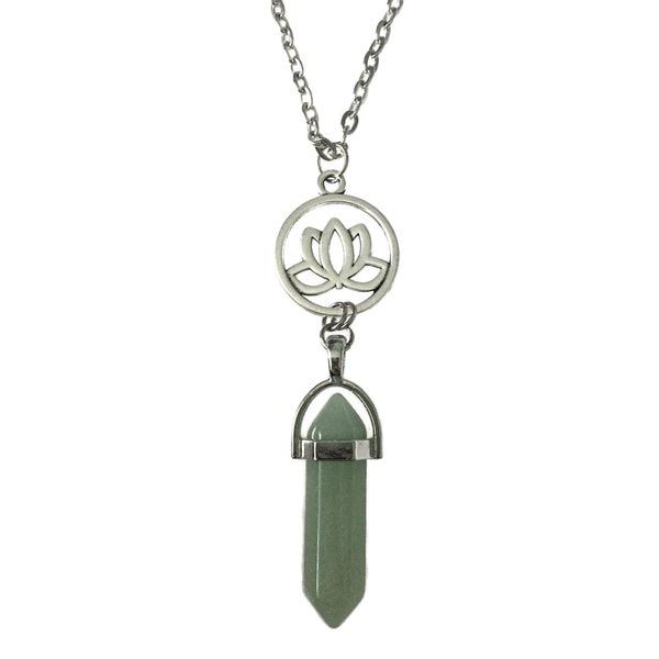 Necklace - Aventurine - Lotus Flower Green