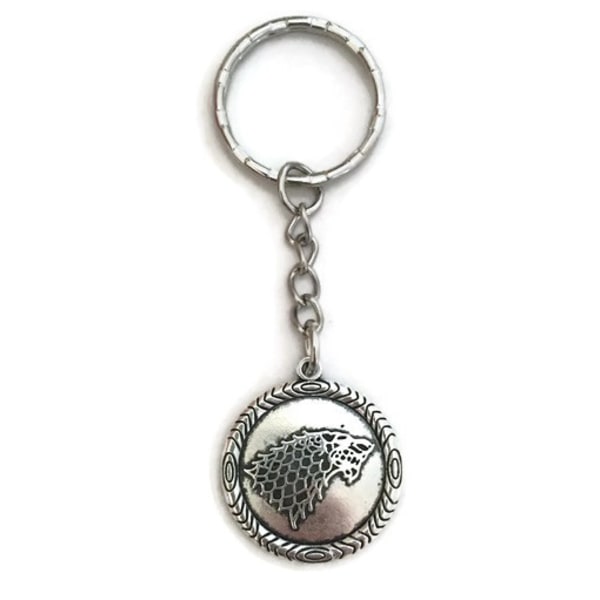 Nyckelring Winter is coming Game Of Thrones House Stark White