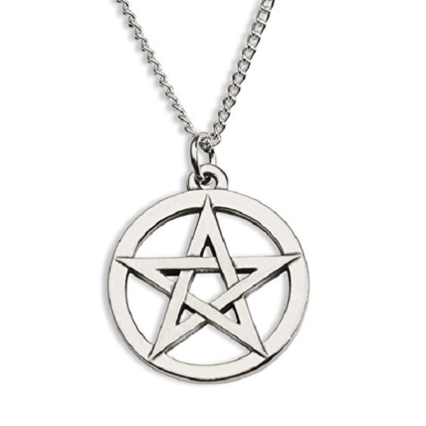 Halsband Pentagram Wicca Pagan Rostfri Kedja