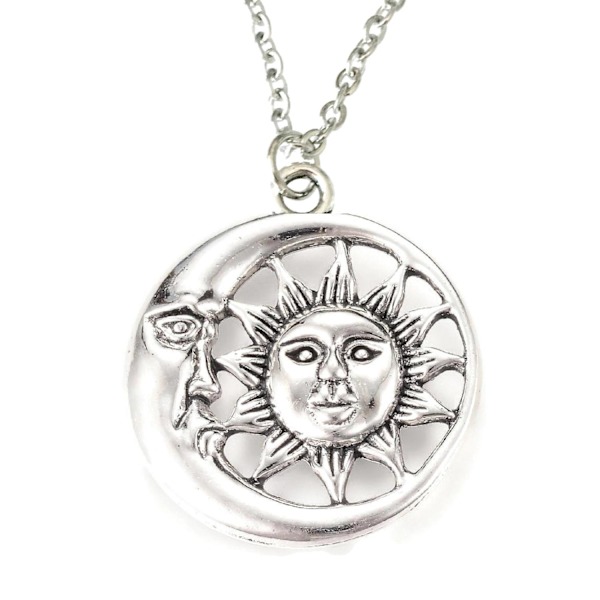 Necklace - Moon - Sun Silver