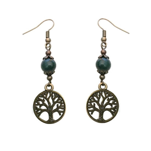 Örhängen Livets Träd Tree Of Life Mossagat Symbol Brown
