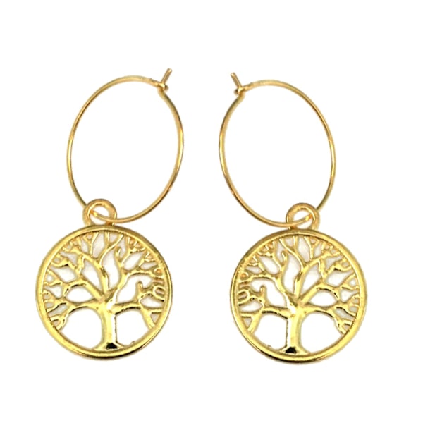 Earrings - Creoles - Tree of Life - Gold Gold
