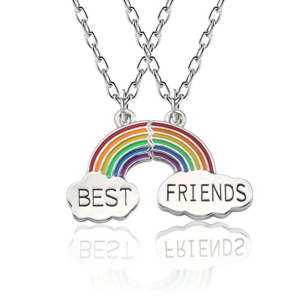 Halsband Kompis 2-delar Regnbåge Pride Partner Best Friends multifärg