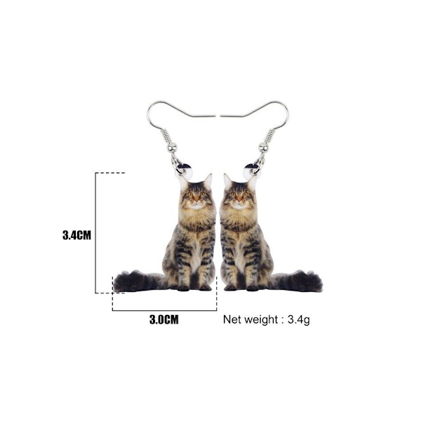 Örhängen Katt Maine Coon Norsk Skogkatt Sibirisk Katt Cat multifärg