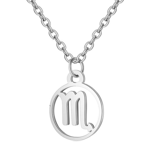 Necklace - Scorpio - Zodiac - Stainless steel Silver