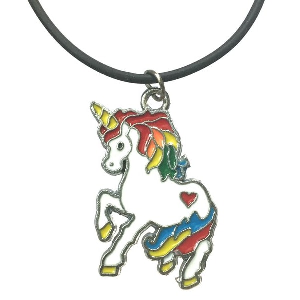 Necklace - Unicorn - Multicoloured - Cord Multicolor