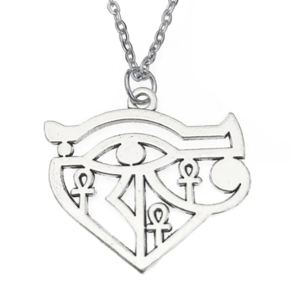 Halsband Ankh Horus Eye Of Ra Egyptisk Skyddssymbol Udjat Öga Silver