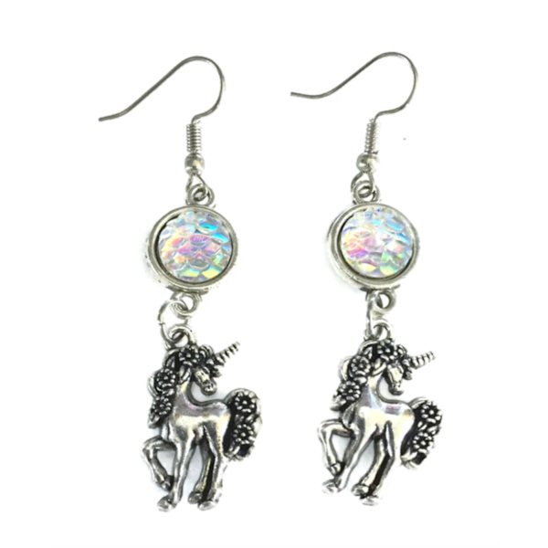 Örhängen Enhörning Opal Unicorn Sagoväsen Fjäll Scale White