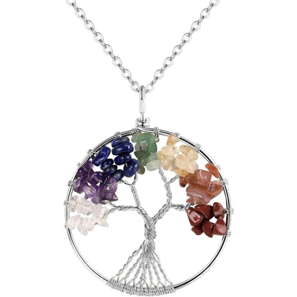 Necklace - Tree of Life - Chakra - Short Chain Multicolor