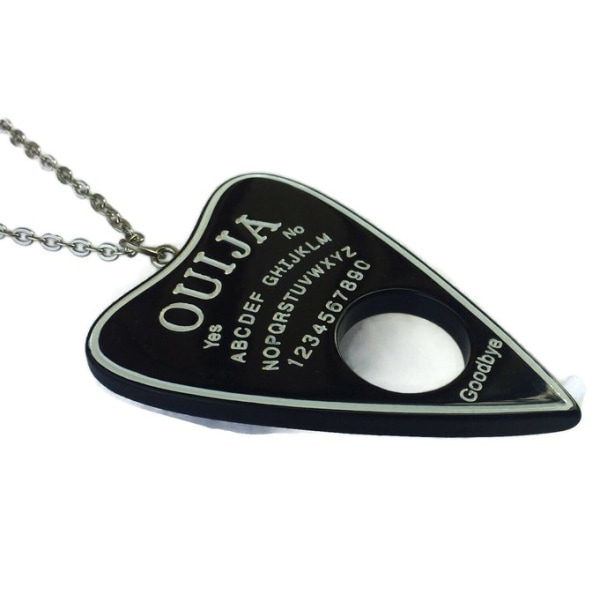 Necklace - Ouija - Black - Acrylic - Oversize - Chain Black