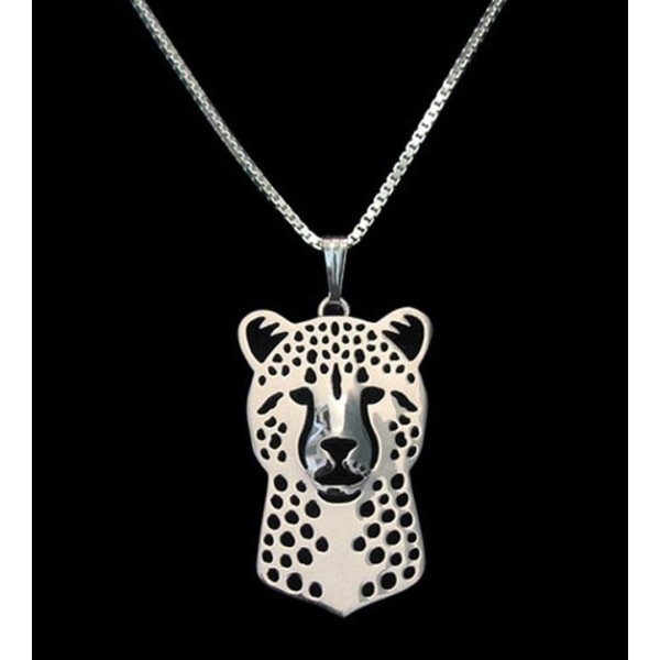 Halsband Gepard Cheetah Kattdjur Savann Afrika Silver