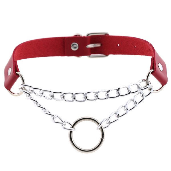 Choker - O-ring - Chain - Red Red