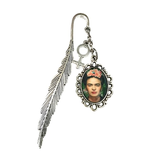 Bokmärke Feminist Frida Kahlo Kvinnosymbol Statement Grön