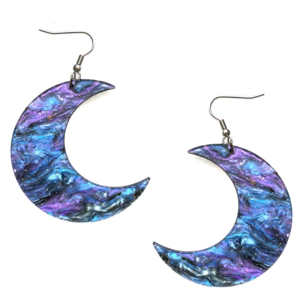 Korvakorut - Crescent Moon - Galaxy - Oversize - Akryyli Black