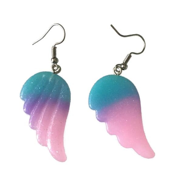 Earrings - Wings - Three colours - Acrylic Multicolor