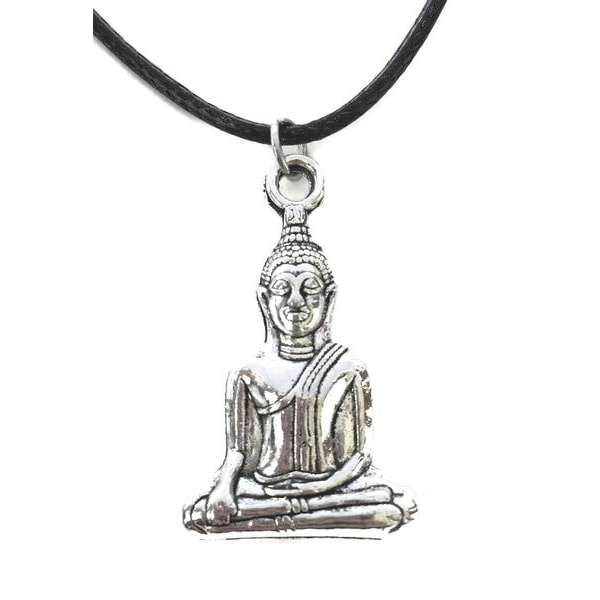 Necklace - Buddha - Cord Silver