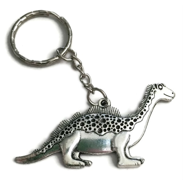Nyckelring - Dinosaurie i silver Silver