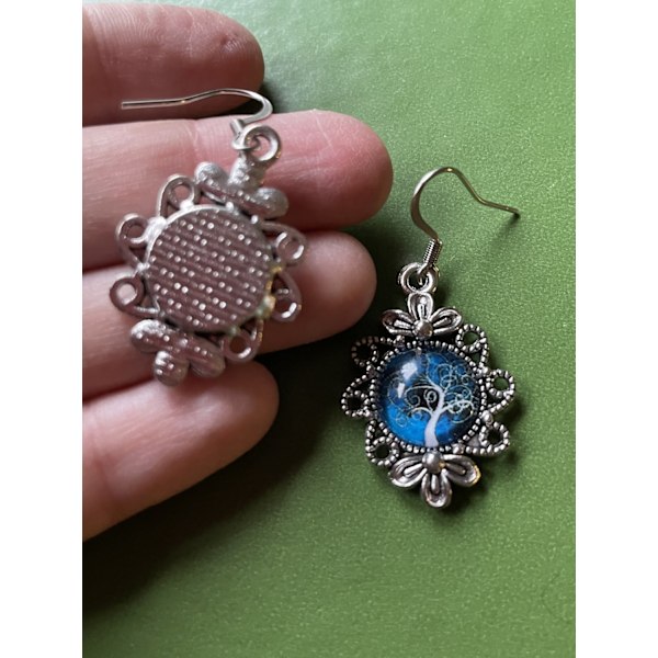 Earrings - Tree of Life - Blue Green