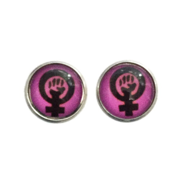 Örhängen Feminist Venus Lila/Silver Kvinnosymbol Feminism Lila