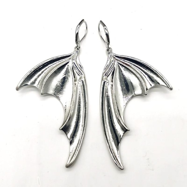 Earrings - Wing - Bat - Brisure Hooks Silver