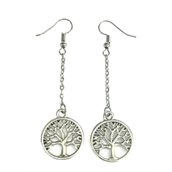Earrings - Tree of Life - Chain Silver