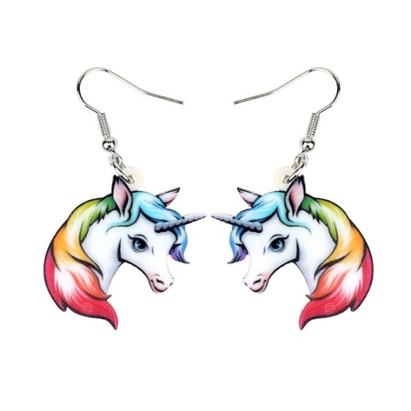 Örhängen Enhörning Unicorn Sagoväsen Regnbåge Fantasy multifärg