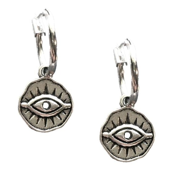 Earrings - Creoles - Horus - Ra - Udjat - Silver Silver