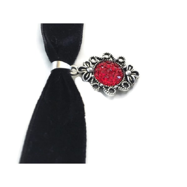 Choker Deep red Glitter / Druz - Goth Rock - Velvet choker