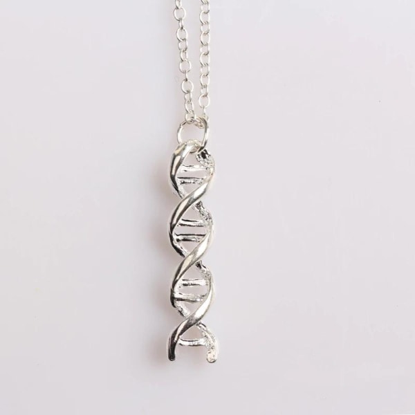 Halsband DNA Spiral Molekyl Kemi Mini Kedja i Rostfritt stål
