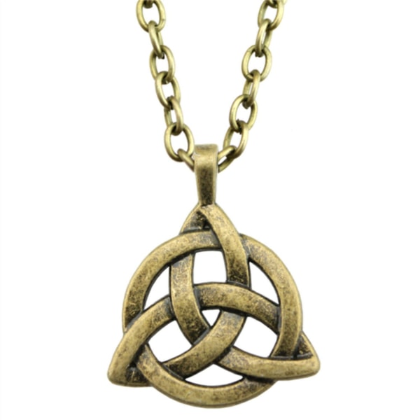 Halskæde - Triquetra - Celtic - Lang kæde - Bronze Bronze