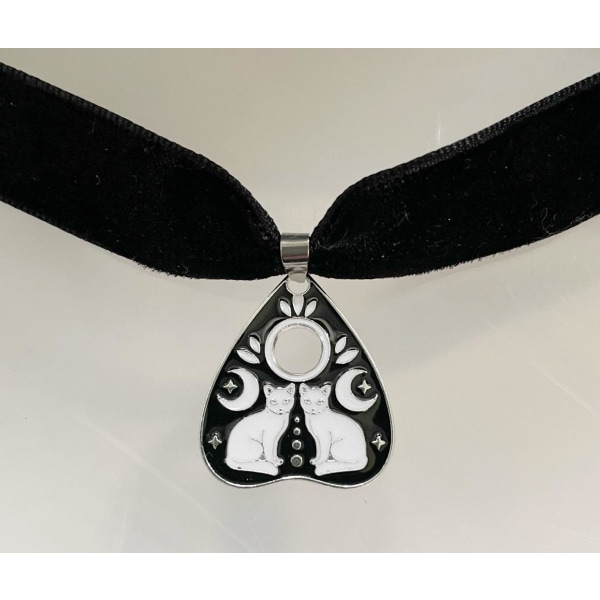 Choker Katt Måne Ouija Wicca Pagan Halsband Moon