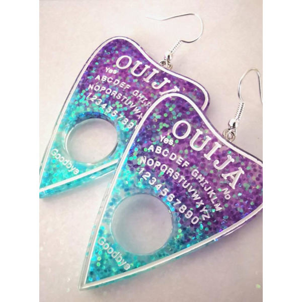 Örhängen OUIJA Spådom Glitter Ande Övernaturligt Pagan Wicca Multicolor