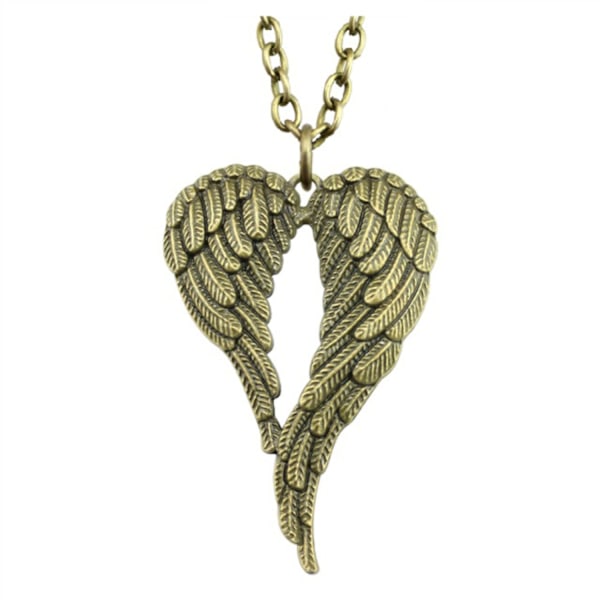 Necklace - Angel Wings - Long Chain - Bronze Bronze