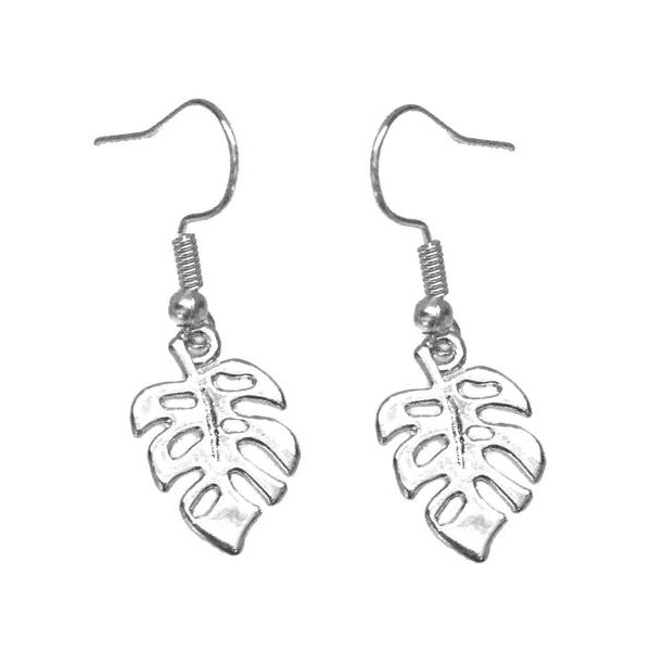 Earrings - Monstera - Silver Silver