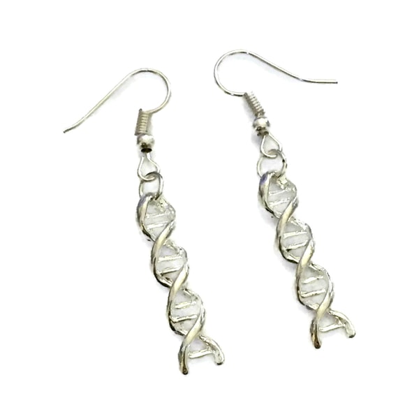 Earrings - DNA - Spiral Silver