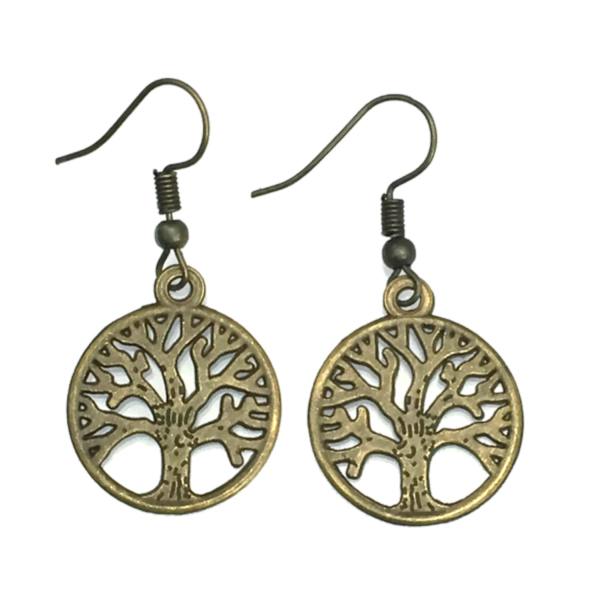 Örhängen Livets Träd BRONS Symbol Tree Of Life Bronze