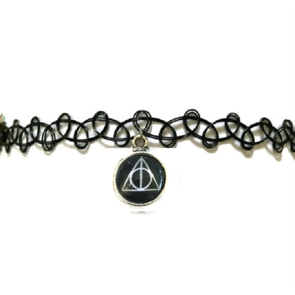 Choker Dödsrelikerna Tattoo Harry Potter Hogwarts Hallows Black