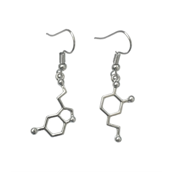 Øreringe Molecule Dopamin Serotonin Asymmetrisk Silver
