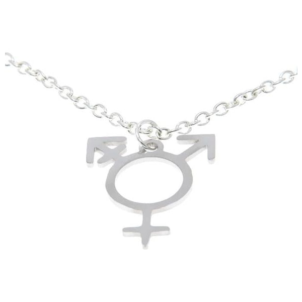 Halskæde - Transgender Symbol - Pride - Rustfrit stål Silver