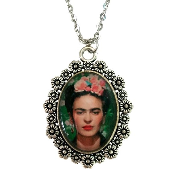 Halsband Frida Kahlo Feminist Ikon Feminism Symbol Rostfri Kedja multifärg