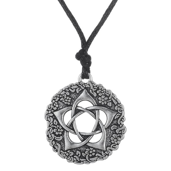 Halskæde - Pentacle of the Goddess - Pentagram - Snor Silver